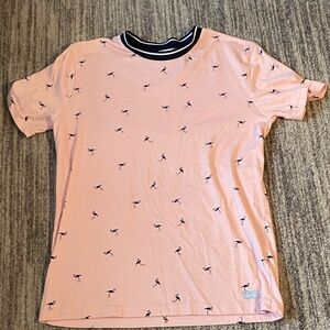 Pink Flamingo Print Men's Short Sleeve Tee